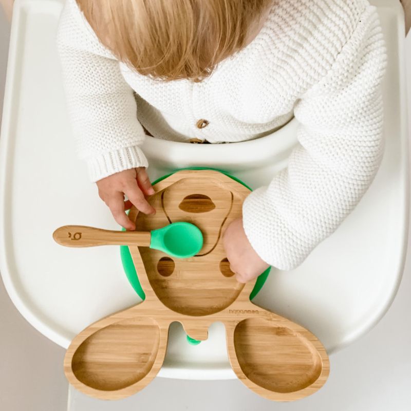 beaubaby® Kangaroo & Classic - Bamboo Suction Plate and Bowl, Baby Weaning Bundle