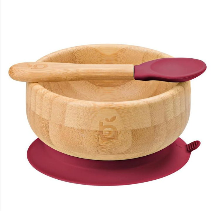 beaubaby® Classic Bamboo Suction Bowl & Spoon, Baby Weaning Set