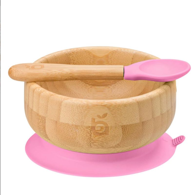 beaubaby® Classic Bamboo Suction Bowl & Spoon, Baby Weaning Set