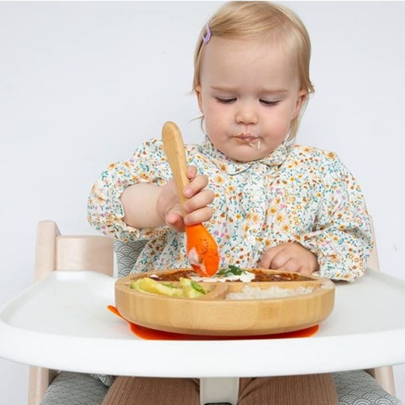 Bamboo suction hot sale baby plate set