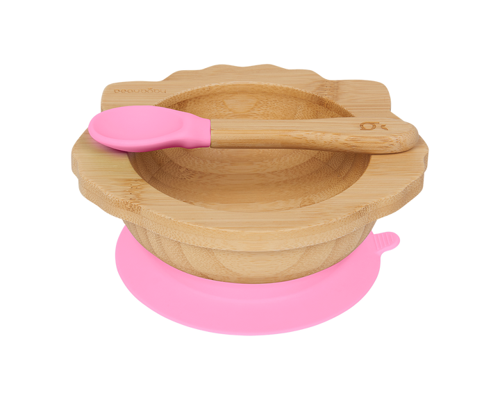 beaubaby® Wombat Bamboo Suction Bowl & Spoon, Baby Weaning Set